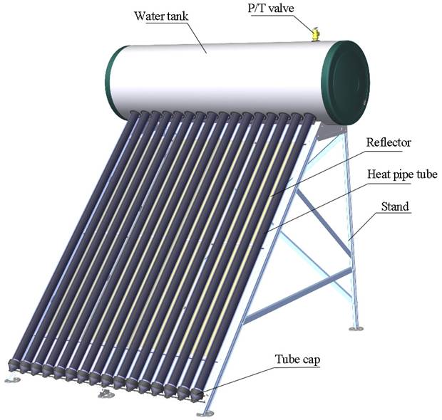 Compact heat pipe solar water heater