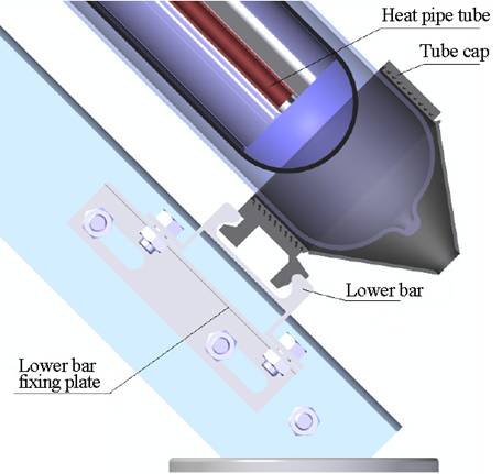 Installation of water tank and heat pipe vacuum tube