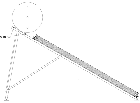 set water tank symmetrically on the bracket and fixed